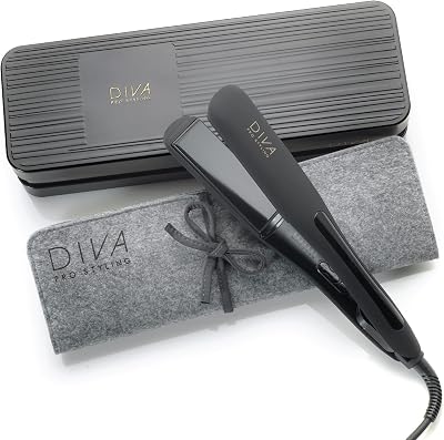 Diva Pro Styling Wide Digital Straightener Macadamia Argan Oil Keratin Plates