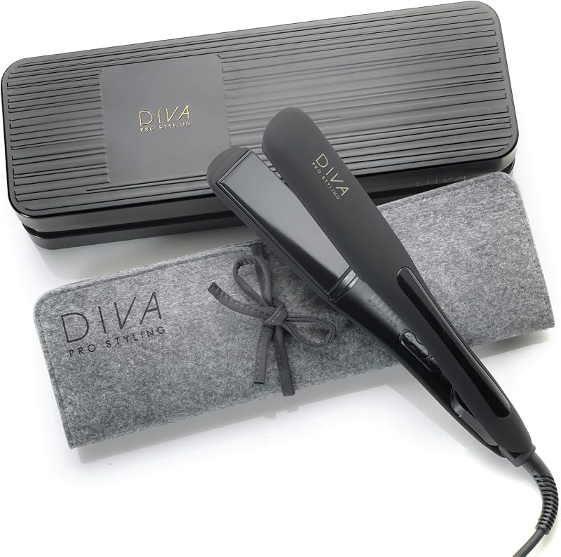 Diva Pro Styling Wide Digital Straightener Macadamia Argan Oil Keratin Plates