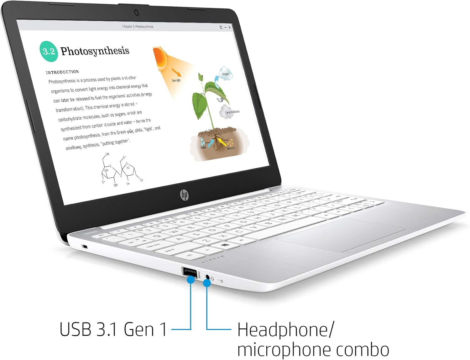 HP Stream 11.6-inch HD Laptop, Intel Celeron N4000, 4 GB RAM, 32 GB eMMC, Windows 10 Home in S Mode with Office 365 Personal for 1 Year (11-ak0020nr, Diamond White): Computers & Accessories