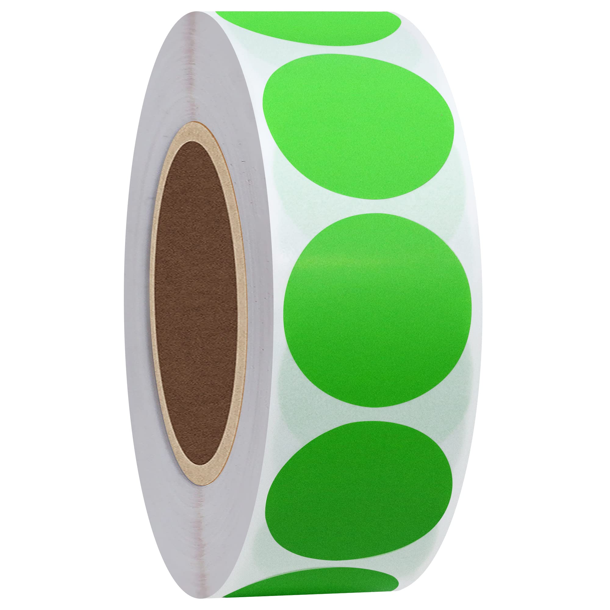 Hylabelest Color Coding Dot Labels 1 Inch Round Natural Paper Green Stickers Adhesive Label 1,000 Per Roll (Green)