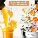 Parmedu Slow Masticating Juicer Veggies Grater 250W Cold Press Electric Slicer view 3