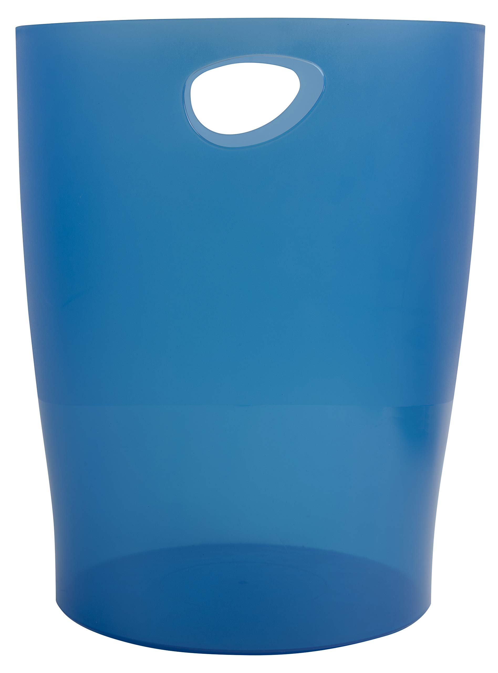 Exacompta - Ref.45360D - Set of 8 waste paper baskets with ECOBIN handles - large capacity 15 liters - dimensions 26.3 x 26.3 x 33.5 cm - 1 year warranty - Translucent Royal blue