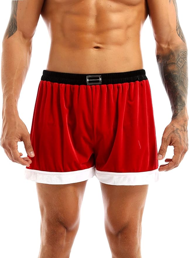 Aislor Men's Flannel Holiday Christmas Boxer Shorts Santa Claus Costume Underwear Amazon.co.uk