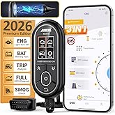 ANCEL BD310 OBD2 Scanner & Engine Code Reader - Advanced Battery Test, Trip Analysis, Performance Test, Bluetooth Diagnostic 