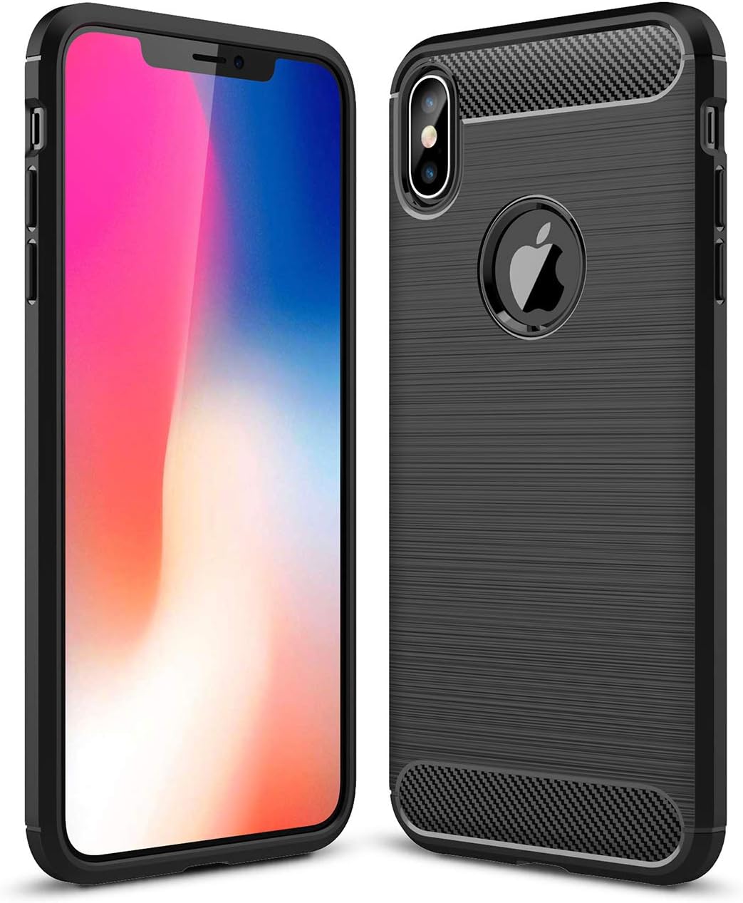 SsHhUu Apple iPhone XS Max Case, Carbon Fiber Design Case Ultra Slim Cover Light Weight Rubber TPU Phone Case for Apple iPhone XS Max 2018 (6.5") Black