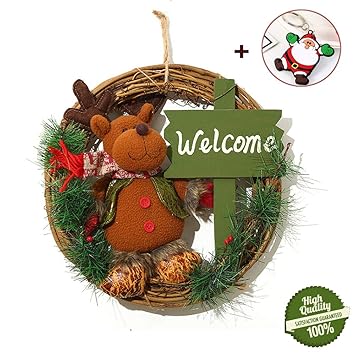 Morbuy Weihnachtskranz Türkranz Weihnachtsdekoration Innen