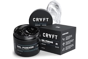 HAIR CRAFT CO. CRVFT Gel Pomade 4oz | High Shine/Medium Hold | Water Based/Water Soluble | Ideal For Short/Medium Thin/Thick Hair | For A Clean Cut Look | Men’s Styling Product [Clear], Stylist Approved [Scented]
