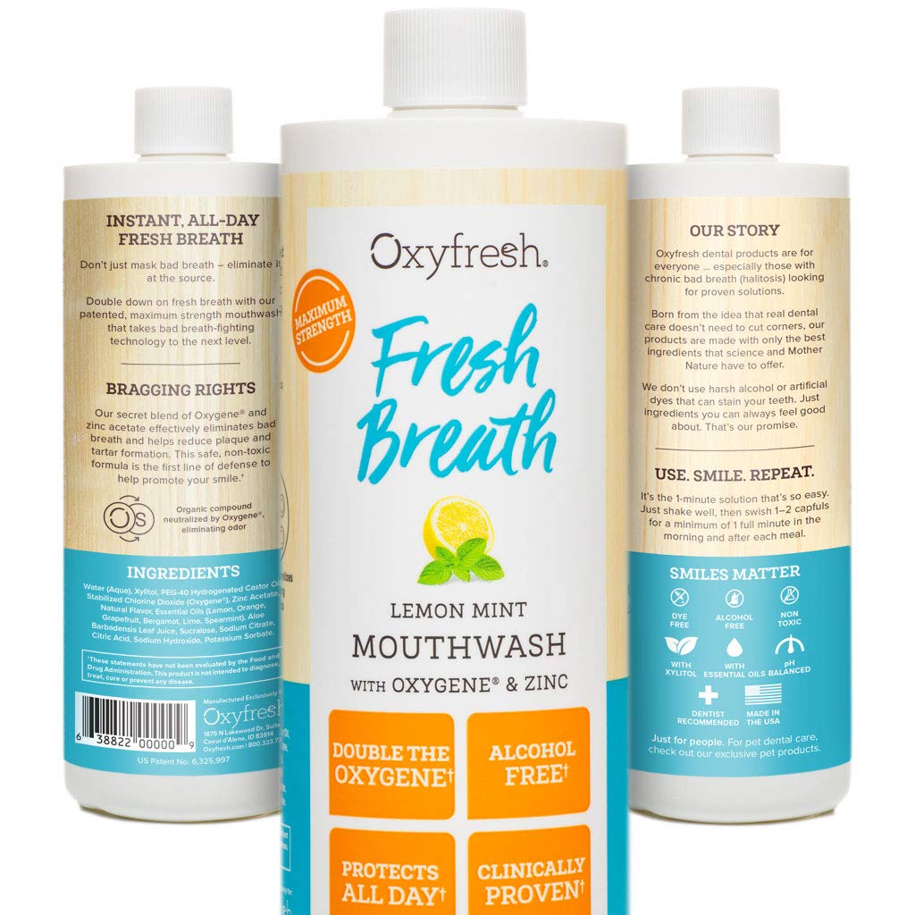 Oxyfresh Lemon Mint Mouthwash Oxygene & Zinc 1 bottle 16oz eBay