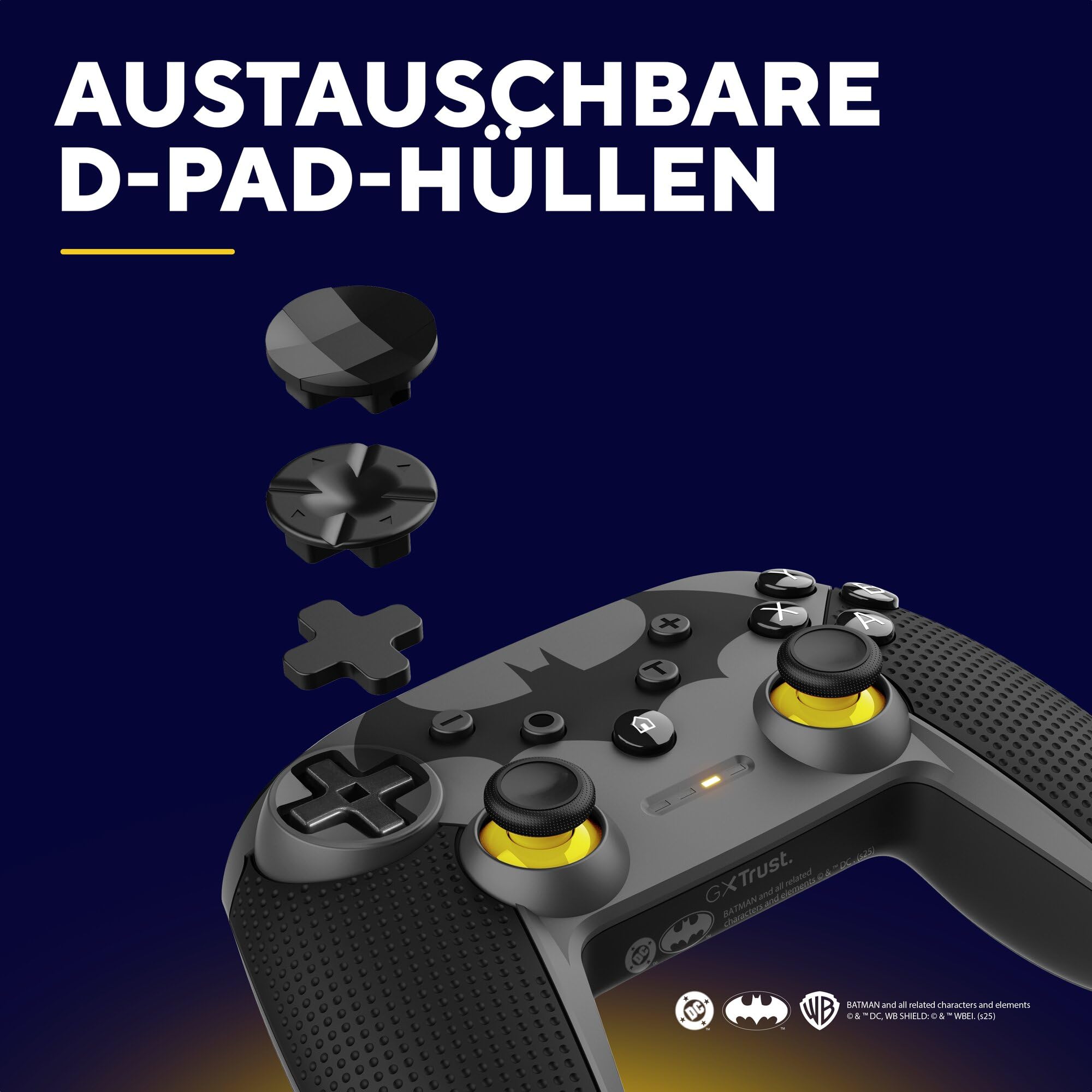 GXTrust 542BM Muta PC & Nintendo Switch Controller Kabellos, Bluetooth/RF/USB, 75% Recycelten Materialien, Aufladbare Batterie, Wireless Gamepad für Computer, Switch OLED/Lite, Android 7