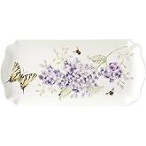 Lenox Butterfly Meadow Porcelain Rectangular Serving Tray | dishwasher safe, microwave safe | butterfly design | 9.5 x 4.5 inch, entertaining, food tray, gift for women