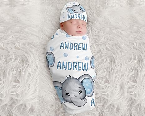 personalized receiving blanket and hat