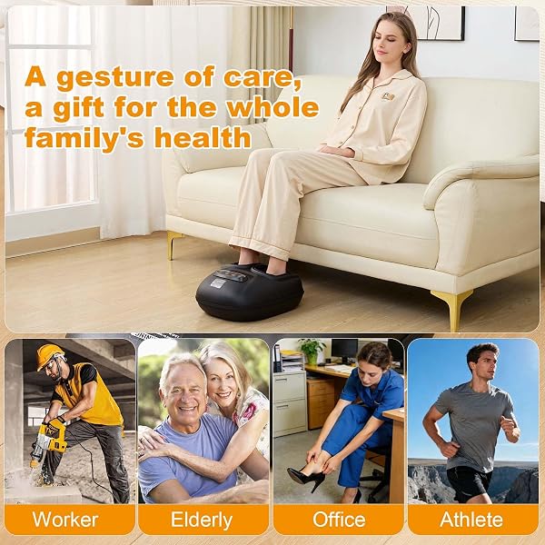 LINGTENG FOOT MASSAGER, HEATED FOOT MASSAGER, FOOT MASSAGE WITH 3 MODES, 3 INTENSITY LEVELS, 15-MIN TIMER, BIRTHDAY GIFTS FOR WOMEN MEN, FATHER DAY GIFTS, SIZE UP TO 13″
