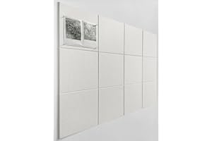 DECORITA Large Cork Board Alternative - 47"x35" 12 Pack Felt Wall Tiles with Safe Removable Adhesive Tabs, Cork Wall Tiles Cork Board for Home Office Pin Board Tack Board 48 x 36 - Warm White