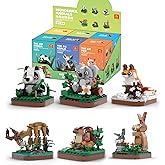 MEIEST Mini Animals Building Blocks Set,Land Animal Themed Collection Construction Building Bricks Toy,Cute Home Decors,6+(6 in 1)