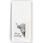 Bnzolyoia Funny Western Hand Towels - Funny Bathroom Decor, Highland Cow Lovers Western Gifts, Rustic Farmhouse Hand Towels for Bathroom Decorative, 16x24 Inch