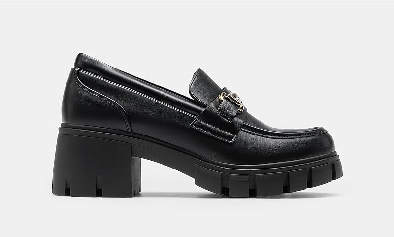 Mocassins Plataforma Femininos, Pretos, 38