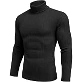 Ekouaer Men Turtleneck Shirts Lightweight Long Sleeve T Shirt Ribbed Thermal Tops Baselayer Pullover S-XXL