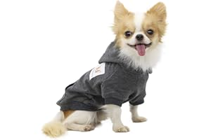 LOPHIPETS Dog Cotton Hoodies Sweatshirts for Small Dogs Chihuahua Puppy Clothes Cold Weather Coat-Charcoal/S