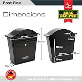 Burg-Wächter MB01BK Black Classic Wall Mounted Mailbox 36x37x13cm view 4