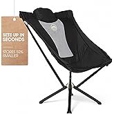 CLIQ EpiQ 1.0 Outdoor Camping Chair - High Backrest Integrated Pillow with MagiQ Hub for Quick Setup, Military Grade Frame Su