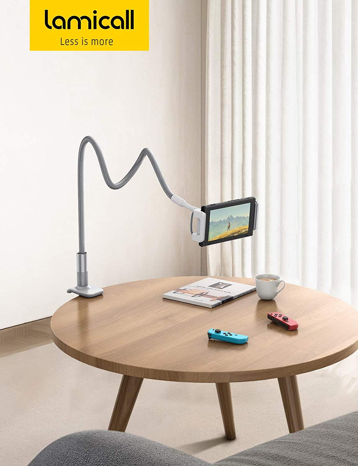 Lamicall Gooseneck Tablet Holder, Tablet Stand Flexible Arm Clip