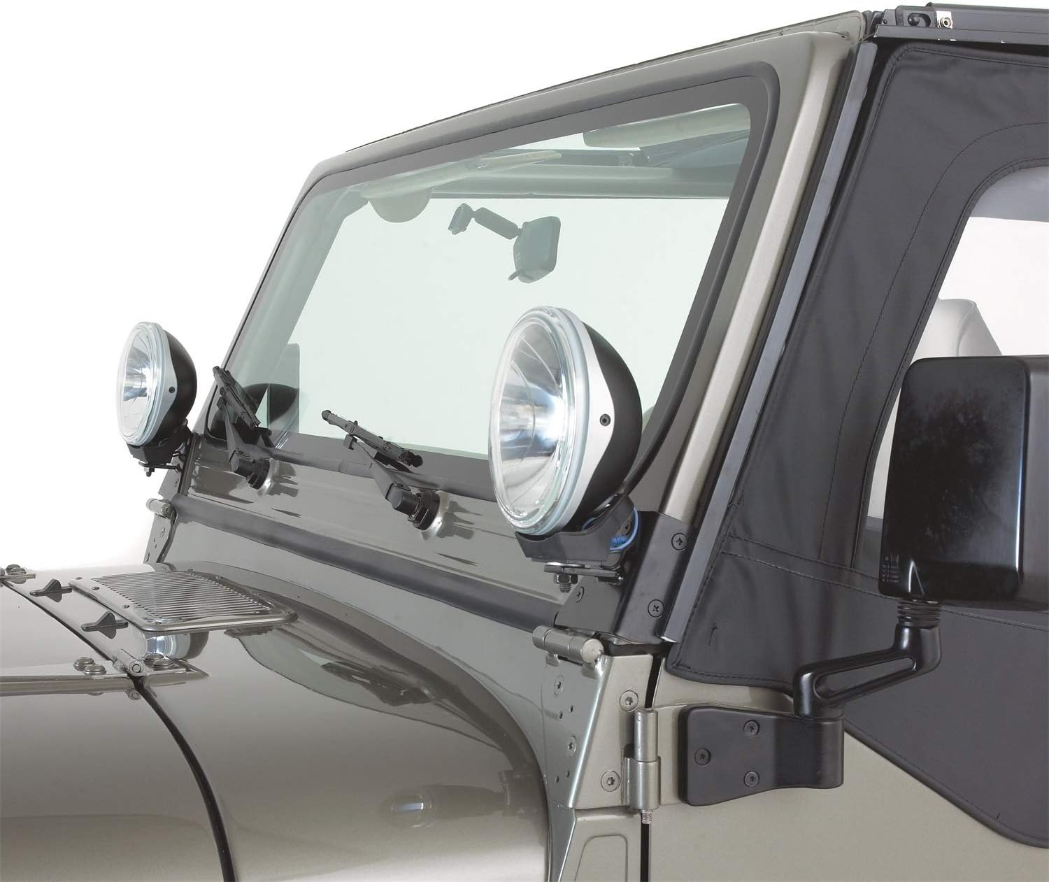 YJ Rampage for 1987-1995 Jeep Wrangler Mirror Relocation Brackets Black