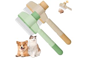 ERRECI Pet Flea Lice Comb 2025 New Stainless Steel Pet Tear Stain Remover Combs, Pet Grooming Brush, Pet Hair Removal Comb for Small, Medium & Large Pets (2pcs)