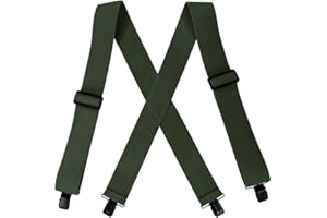 Cedrainy Men Suspenders 2 Inchs Extra Wide Clip Heavy Duty X Back Adudtable Braces Suspenders for Big&Tall Men
