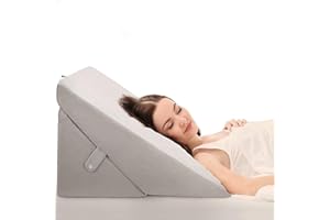 OasisSpace Bed Wedge Pillow, Adjustable 8&12 Inch Folding Memory Foam Sleeping Pillow Incline Cushion System for Legs and Back Pain with Washable Cover - Acid Reflux,Heartburn,Snoring,Reading