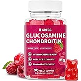 GRTGG Glucosamine Chondroitin Gummies with MSM & Elderberry Extra Strength 3000MG - Joint Support, Antioxidant Immune Support Supplement for Adults, Men & Women - 90 Raspberry Gummies