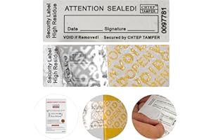 ChtepTamper 100 Pieces Total Transfer Tamper-Evident Stickers Security Labels Great for Goods Shipping,Exchange of Agency Fil