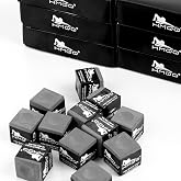 HMQQ Low-Dust Pool Cue Chalk, 12-Pack Billiard Chalk, 6 Color Options | Smooth, even tip coverage supports reliable grip and controlled cue-ball contact for home tables, bars, clubs and practice.