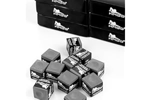 HMQQ Pool Cue Chalk – 12 Pack Billiard Chalk, Low Dust & Anti-Slip Cue Chalk for Smooth, Accurate Shots – 6 Colors Available for Pool Lovers, Home Tables & Clubs