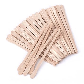 Whaline 400 Packs Wax Spatulas Small Wooden Waxing Applicator