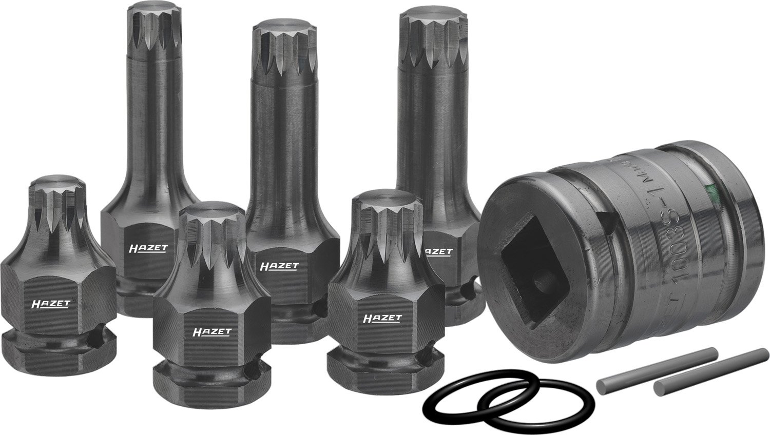 HAZET 990S/11 24 mm Internal Serration Profile XZN Impact Screwdriver Socket Set - Phosphatised/Oiled