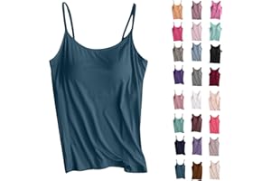 yelldesk Womens Tank Tops with Built in Bra Casual Summer Basic Solid Color Camisole Tops Soft Running Sport Undershirts