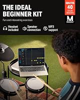 Donner DED-80 Electric Drum Kit 4 Mesh Pads 180 Sounds Throne Headphones view 2