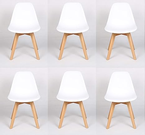 J A France Scandinavian Tulip Wood Chair Blanche 6 Amazon Co