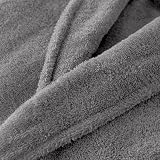 Adore Home 100% Cotton Terry Towelling Hooded Bathrobe Large Slate view 3