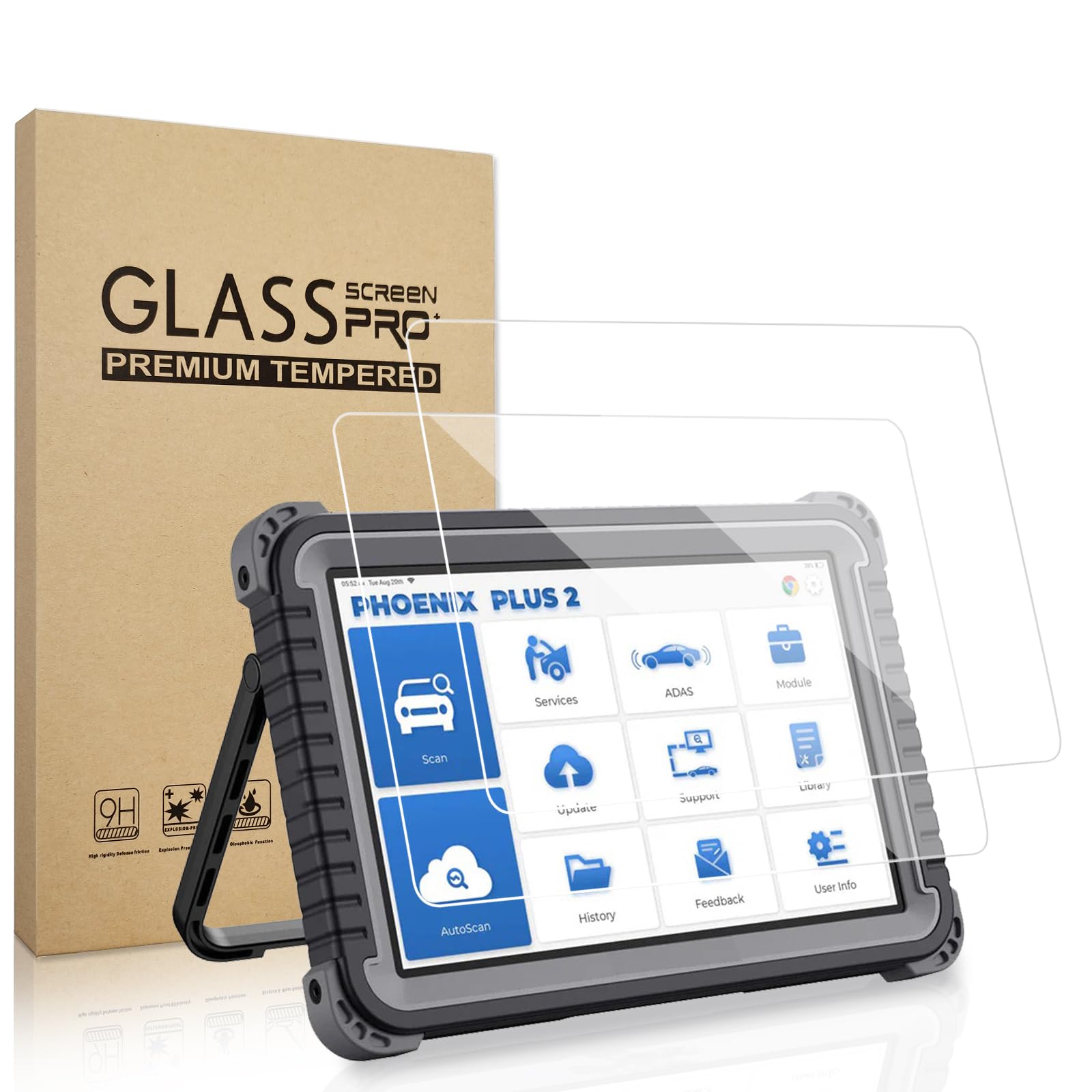 Photo 1 of JMREOIMS ?2 Pack? 10.1 Inches Tempered Glass Screen Protector for Topdon Phoenix Plus 2