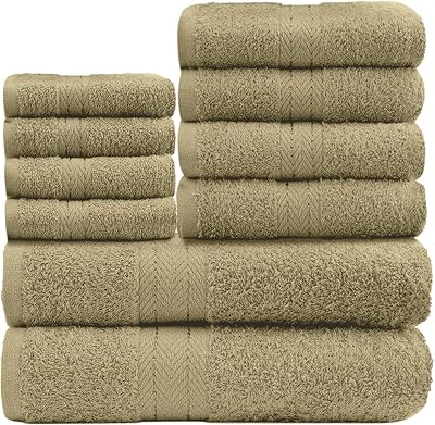 GC GAVENO CAVAILIA 10 Piece Towel Bale Set 450 GSM Mocha Cotton Towels