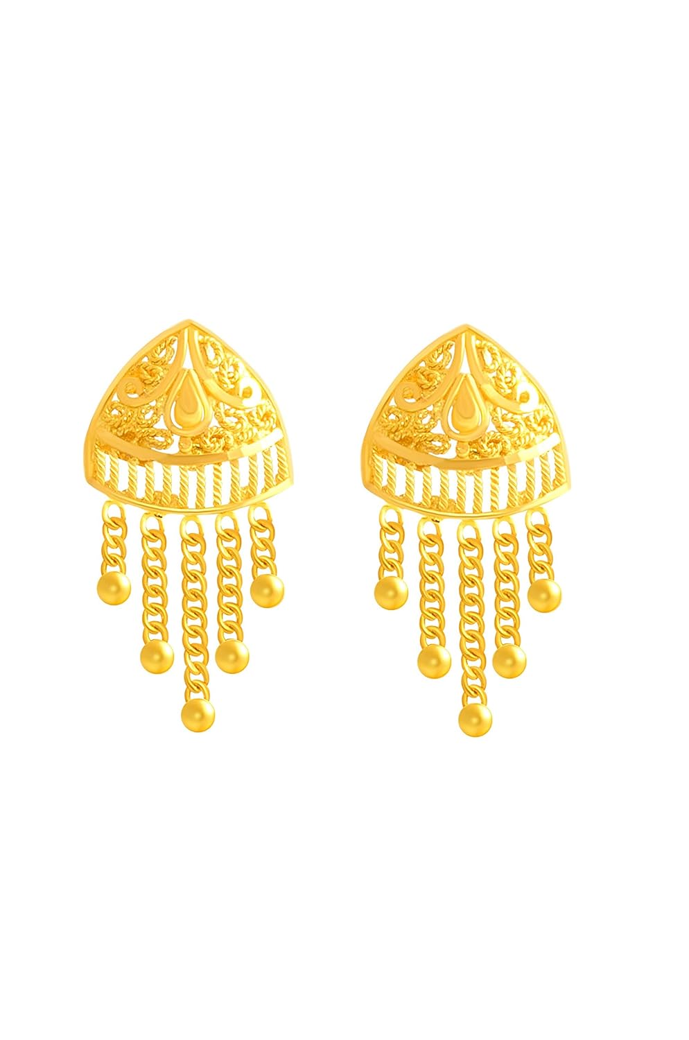 Buy P. C. Chandra Jewellers 22KT Yellow Gold Jhumki Earrings at Amazon.in