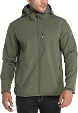 33,000ft Men’s Softshell Waterproof Jacket Olive Green 3XL Fleece Lining view 1