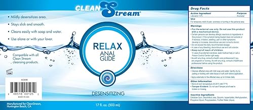clean stream relax anal lubricant Clean Stream Relax Desensitizing Anal Lube 17 Oz – MS main image 0
