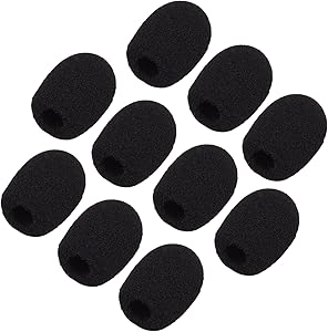 Sunmns ch05-cover Mini Lapel Headset Microphone Windscreen Foam Cover, Black, 10 Piece