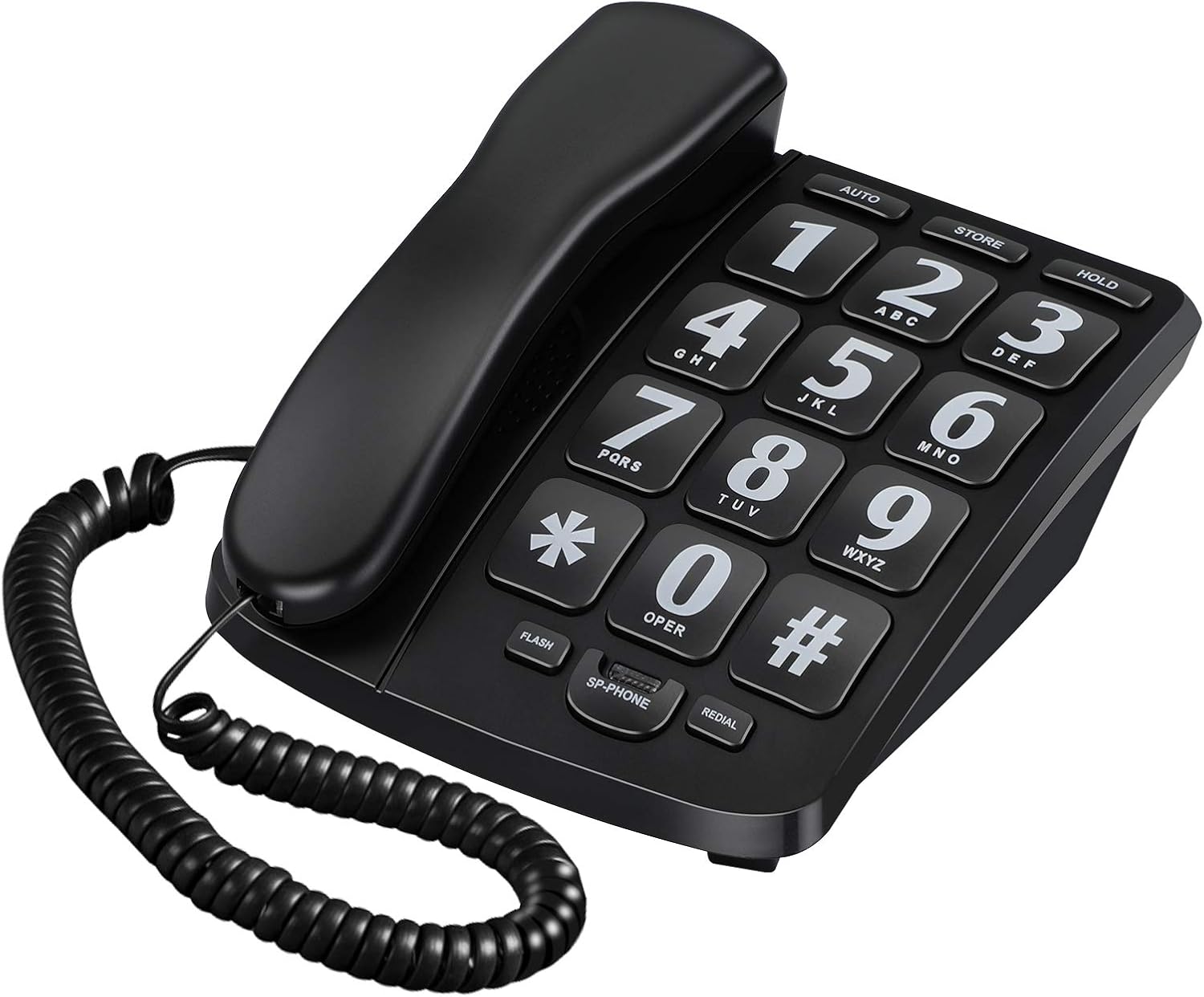 Riiai BigTel Big Button Telephone for Elderly Amplified Big Button