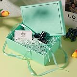 XWCHASA Gift Boxes Textured Box Set with Lid Ribbon Card Mint Green view 4