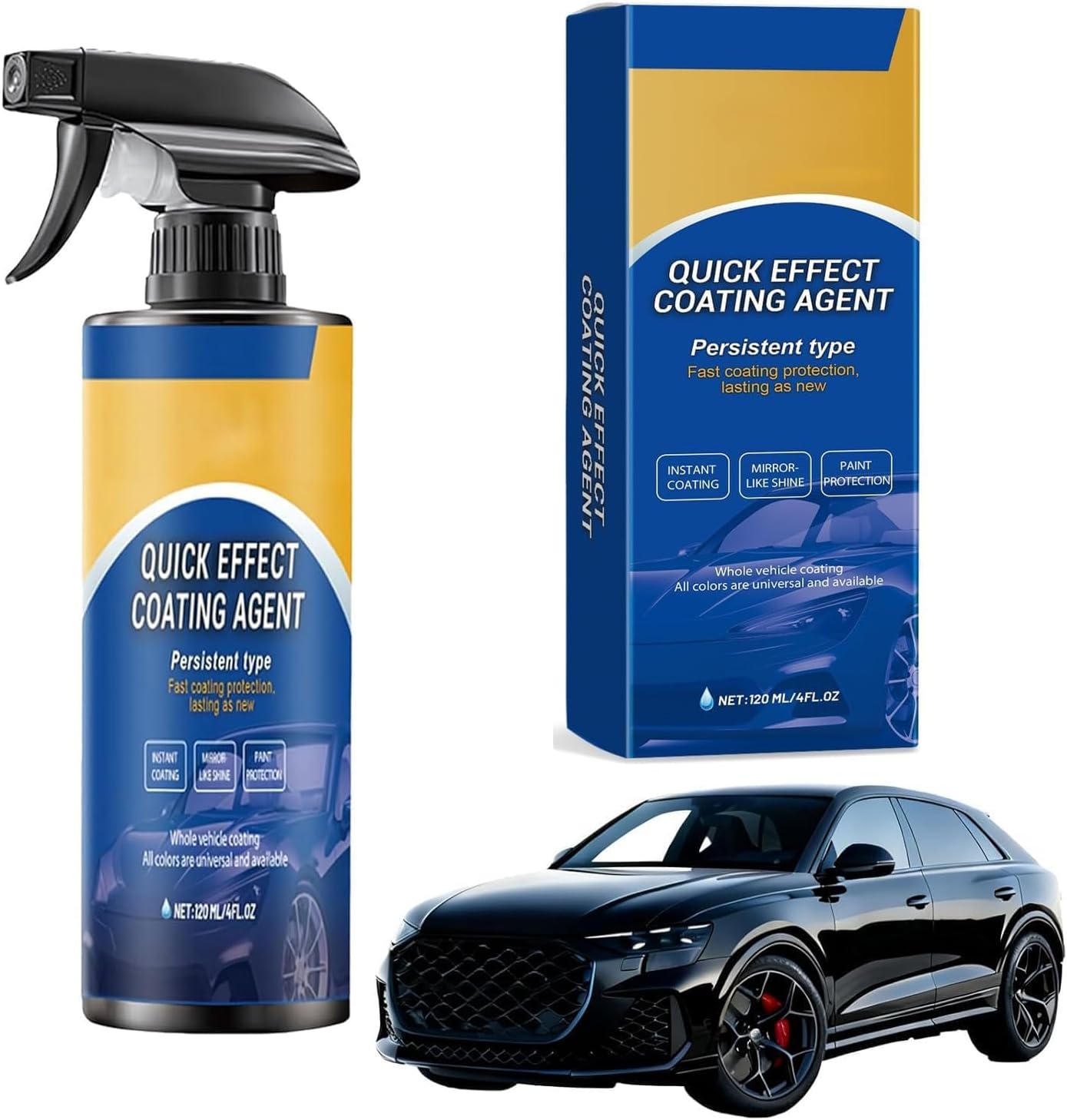 2026 New Car Coating Spray, Advanced Car Quick-Acting Coating Agent Spray. Oil Film Emulsion Glass Cleaner,Persistent Type Fast Coatin Protection Lasting as New（1Set）