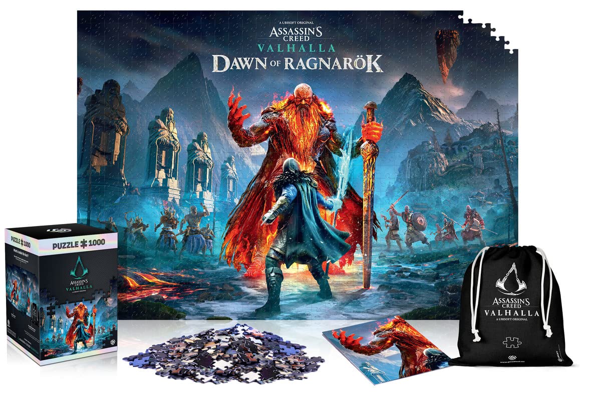 Assassin's Creed Valhalla: Dawn of Ragnarok | 1000 Piece Jigsaw Puzzle | Includes Poster and Bag | 68 x 48 | for Adults & Kids Age 14 Years Up | Perfect for Christmas and Birthday Gift | Game-Artwork — image 1