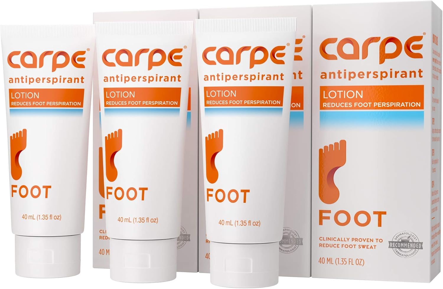 Carpe Antiperspirant Foot Lotion Package Deal (3 Foot Tubes Bundle and Save), Stop Sweaty, Smelly Feet, Help Prevent Blisters, Dermatologist-Recommended: Health & Personal Care